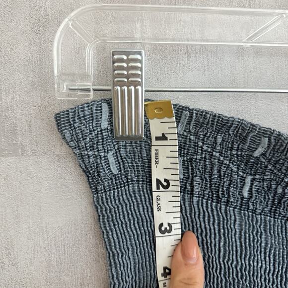 Lapis Anthropologie Dress One Size Maxi Blue Smocked Organza Boho Strapless - Picture 11 of 16